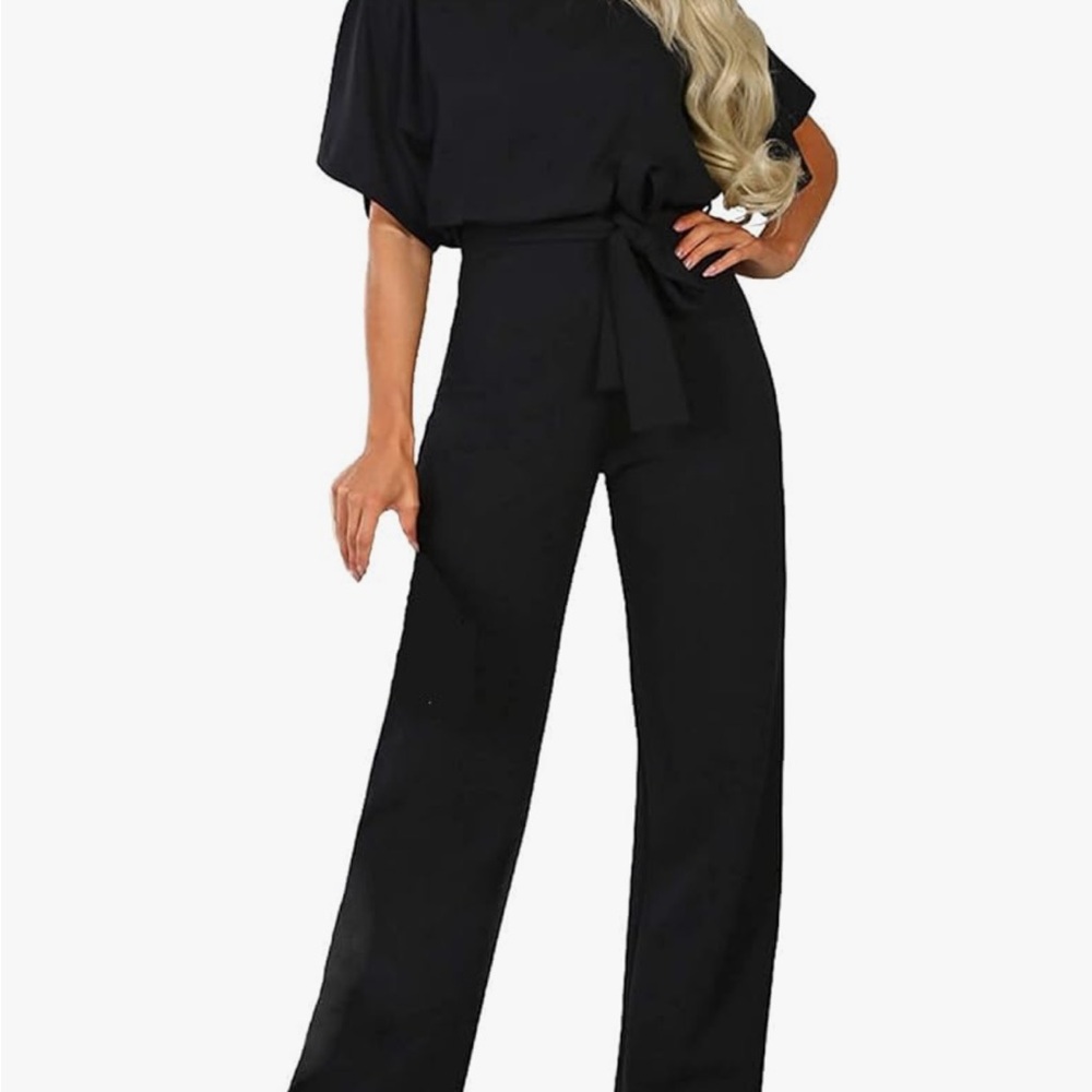 Chic Black Belted Jumpsuit